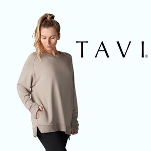 Tavi Modal Cozy Crewneck Sweatshirt - Oversized - Modal In Taupe